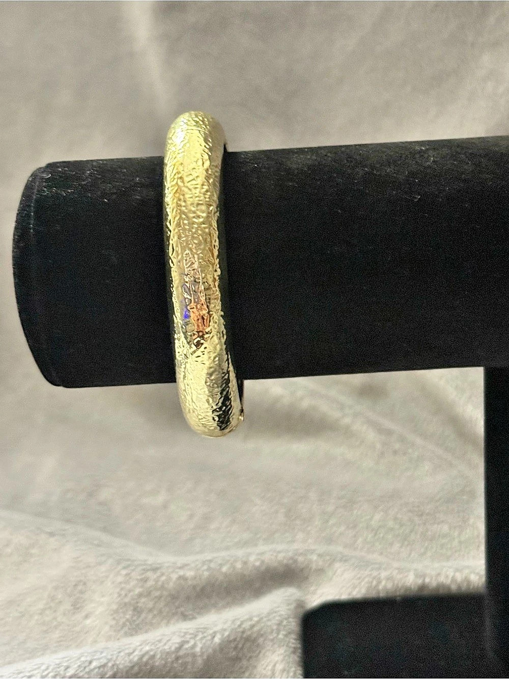 Gold-Tone Hammered Textured Cuff Bracelet
